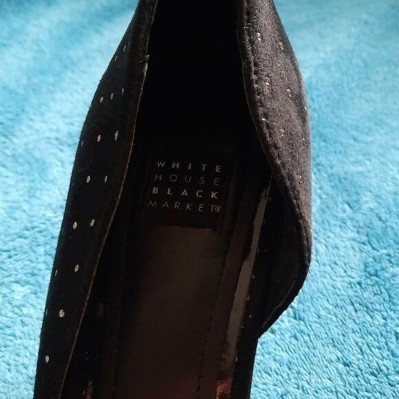 White House Black Market Black Ella Studded High Heel Open Pumps Size 7.5 - Picture 4 of 11
